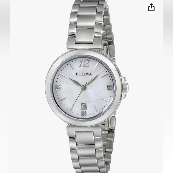 Bulova Accessories - BULOVA Diamond Dial, White Mother-of-Pearl Dial, Silver Bracelet Watch